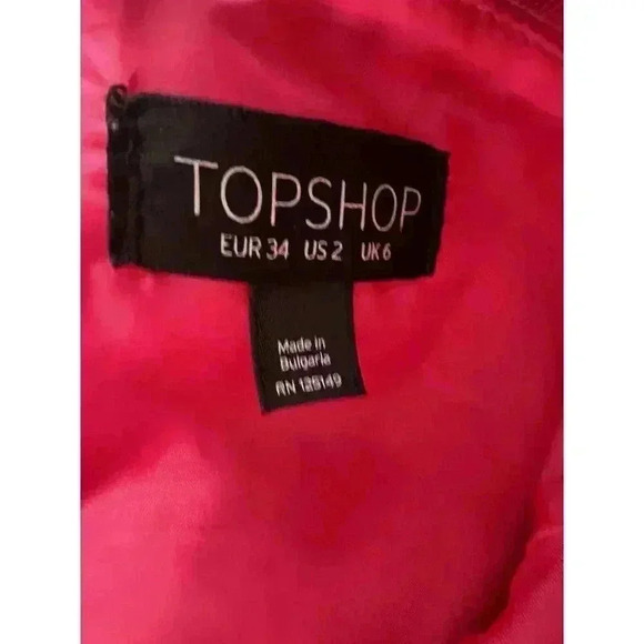 Topshop Mini Dress Pink Womens Strappy Sleeveless 2 Cocktail 1313 - Picture 4 of 5